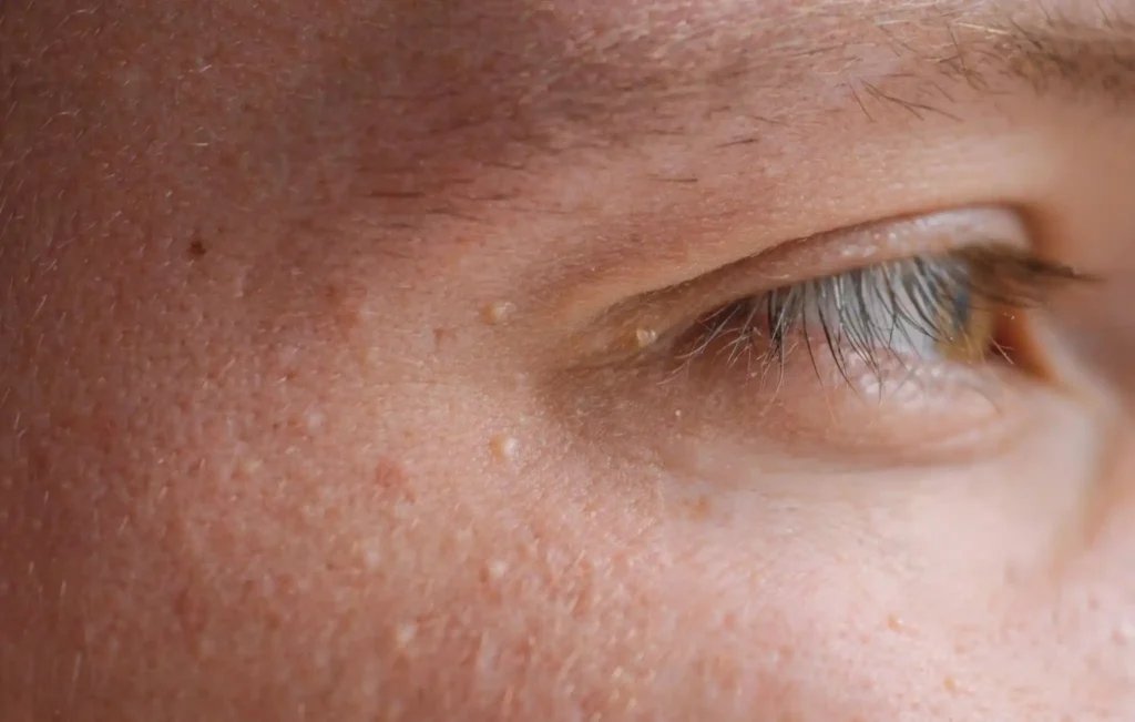 how to get rid milia around the eyes safely